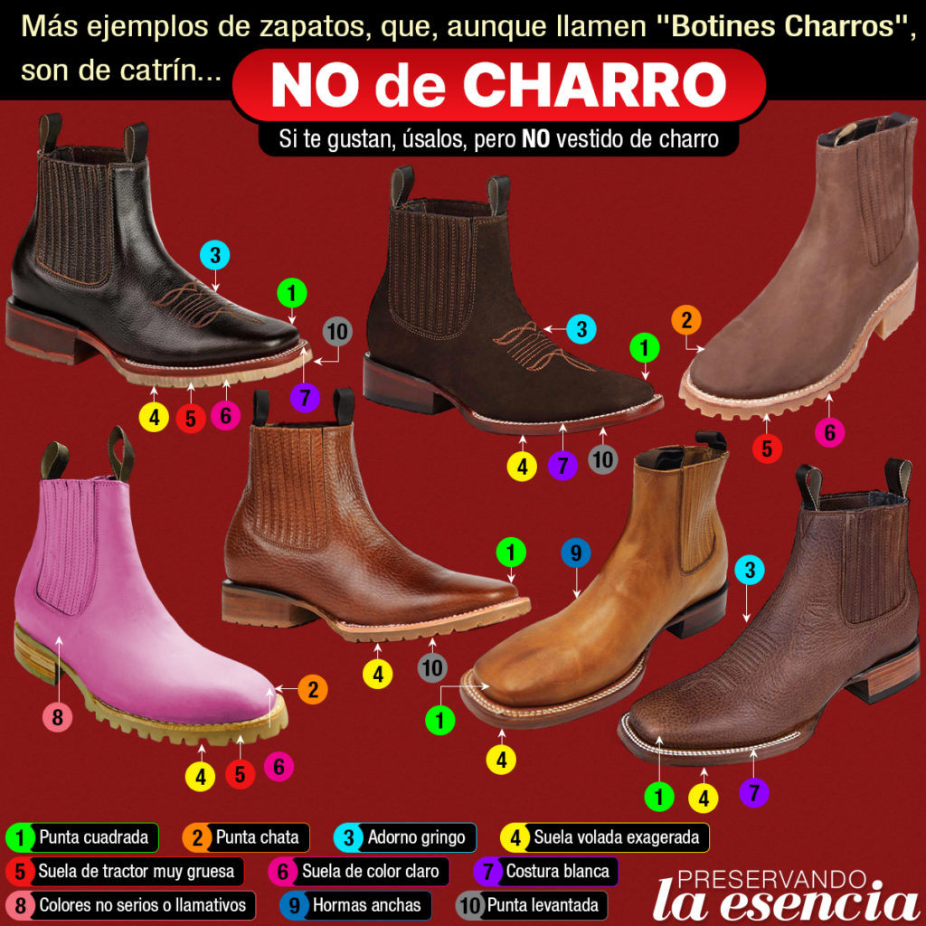 Ejemplos de botines que NO son charros