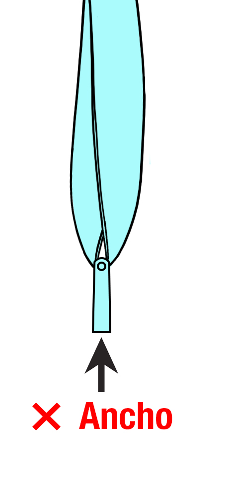 Estribo de ancho incorrecto
