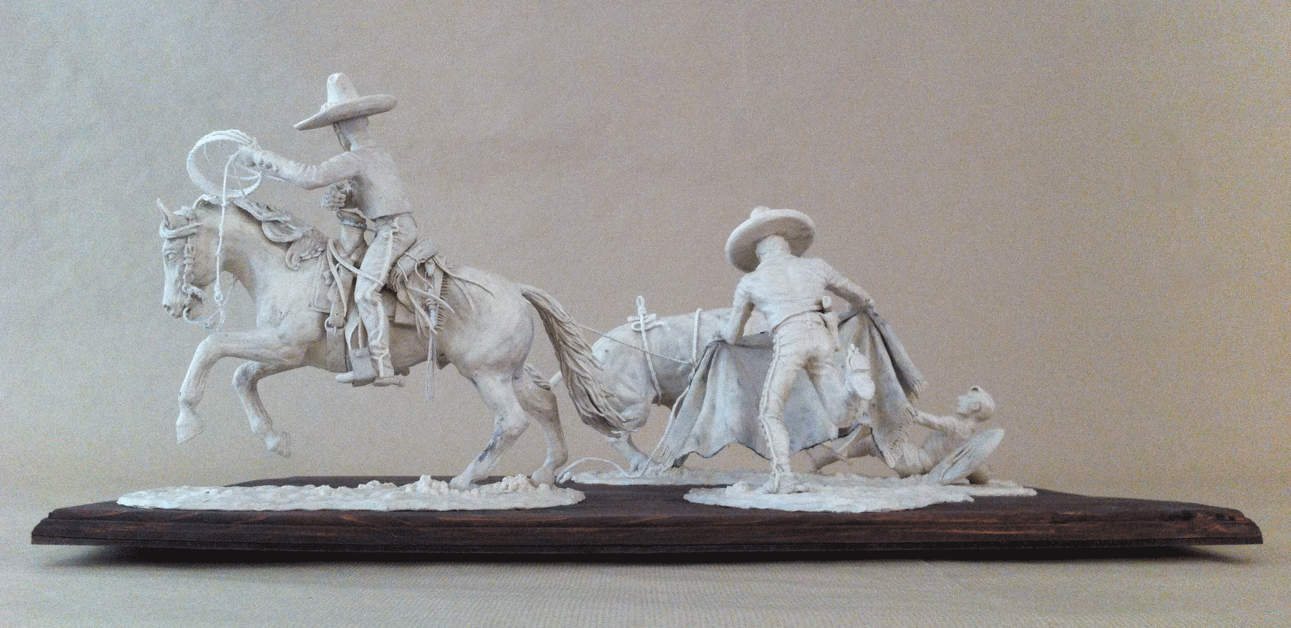 Sculpture scène équestre mexicaine